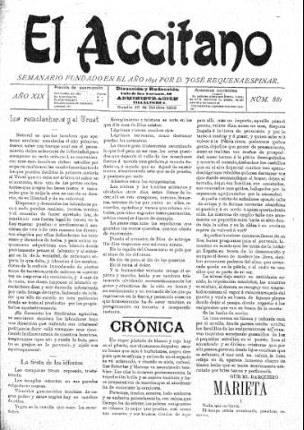 'El accitano  : periódico científico, literario y de intereses generales de Guadix y su partido' - Año XIX Número 881  - 1909 octubre 30