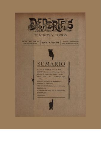 'Deportes : Revista quincenal: Dedicada a los aficionados a las Ciencias, Artes, Literatura y Sports' - Año VIII Número 210 - 1918 junio 10