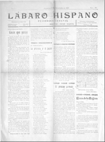 'Lábaro hispano : periódico semanal' - Año I Número 38 - 1918 noviembre 10