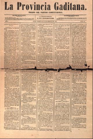 'La Provincia Gaditana' - Año I Número 141 - 1883 diciembre 25