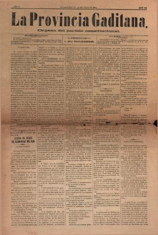 'La Provincia Gaditana' - Año I Número 322 - 1884 julio 25