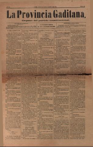 'La Provincia Gaditana' - Año I Número 348 - 1884 agosto 31