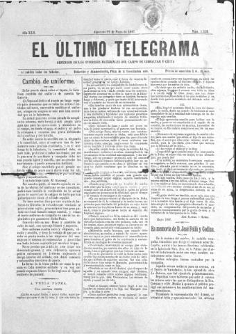 'El Último telegrama : defensor de los intereses materiales del Campo de Gibraltar y Ceuta' - Año XXII Número 1132 - 1897 mayo 22