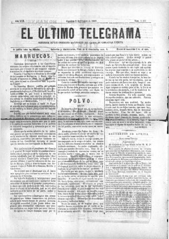 'El Último telegrama : defensor de los intereses materiales del Campo de Gibraltar y Ceuta' - Año XXII Número 1151 - 1897 octubre 2