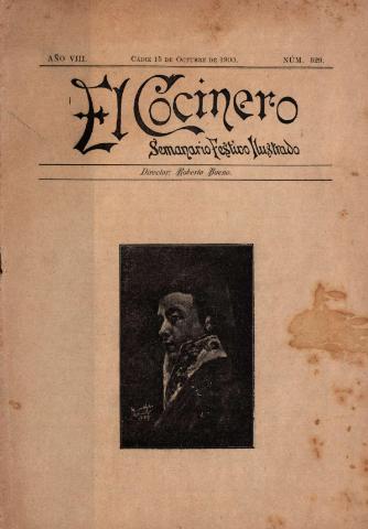 'El Cocinero : Semanario Festivo Ilustrado' - Año 8 Número 329 - 1900 octubre 15