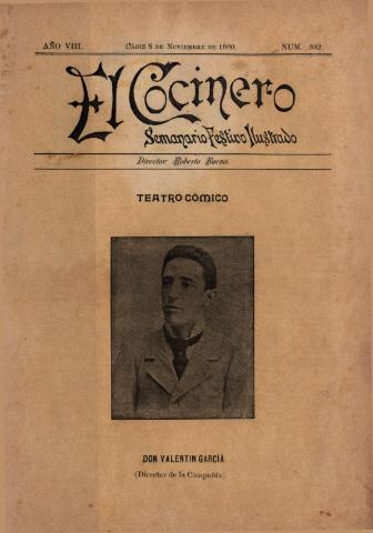 'El Cocinero : Semanario Festivo Ilustrado' - Año 8 Número 332 - 1900 noviembre 8