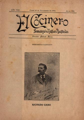'El Cocinero : Semanario Festivo Ilustrado' - Año 8 Número 334 - 1900 noviembre 24