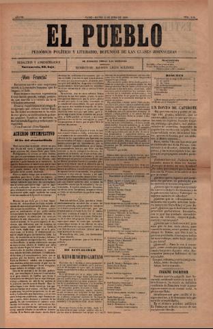 'El Pueblo : periódico político y literario, defensor de las clases jornaleras' - Año 7 Número 312 - 1899 junio 22