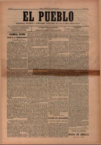 'El Pueblo : periódico político y literario, defensor de las clases jornaleras' - Año 7 Número 313 - 1899 junio 30