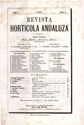'Revista hortícola andaluza' - Año 1 Número 4 - 1881 abril 1