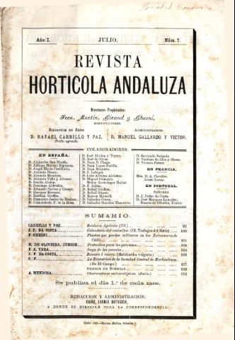 'Revista hortícola andaluza' - Año 1 Número 7 - 1881 julio 1