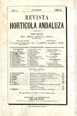 'Revista hortícola andaluza' - Año 1 Número 10 - 1881 octubre 1