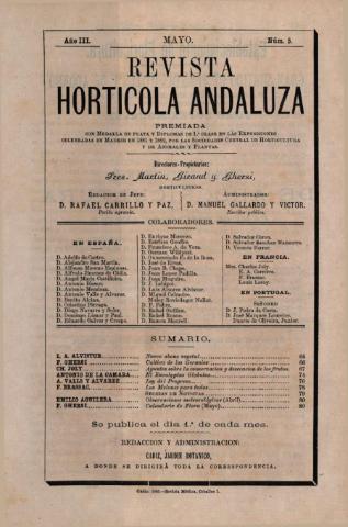 'Revista hortícola andaluza' - Año 3 Número 5 - 1883 mayo 1
