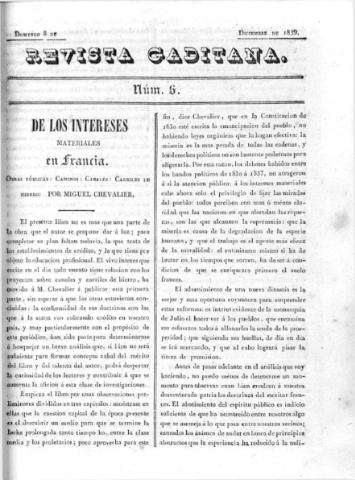 'Revista gaditana  : Periódico popular' - Número 6 - 1839 diciembre 8