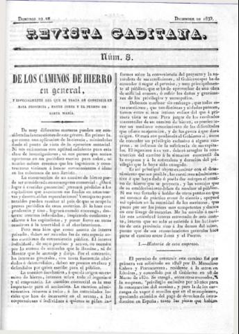 'Revista gaditana  : Periódico popular' - Número 8 - 1839 diciembre 22