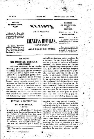 'Revista de la Facultad de Ciencias Médicas.' - Número 3 - 1844 diciembre 16