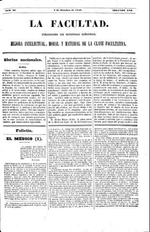 'La Facultad :  periódico de ciencias médicas.' - Año 2 Número 50 - 1846 octubre 8