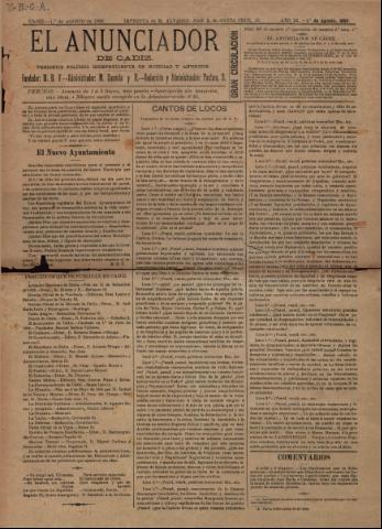 'El anunciador : periódico independiente de noticias y anuncios' - Año 9 Número 307 - 1899 agosto 1