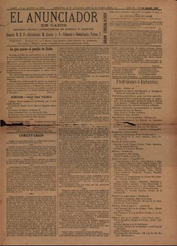 'El anunciador : periódico independiente de noticias y anuncios' - Año 9 Número 308 - 1899 agosto 17