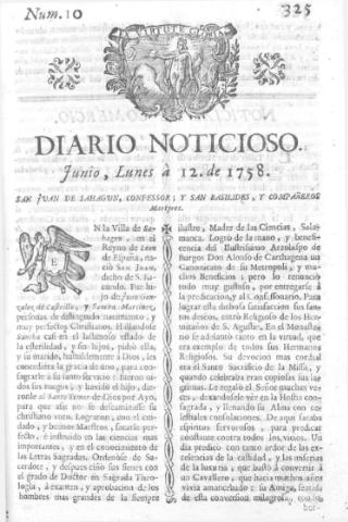 'Diario noticioso, curioso, erudito y comercial público y económico' - Número 10 - 1758 junio 12