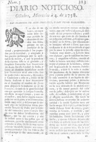 'Diario noticioso, curioso, erudito y comercial público y económico' - Número 3 - 1758 octubre 4