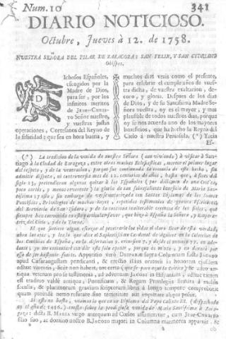 'Diario noticioso, curioso, erudito y comercial público y económico' - Número 10 - 1758 octubre 12