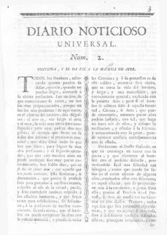 'Diario noticioso, curioso, erudito y comercial público y económico' - Número 2 - 1759 enero 3