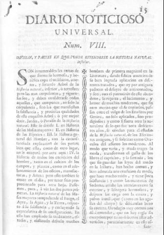 'Diario noticioso, curioso, erudito y comercial público y económico' - Número 8 - 1759 enero 11