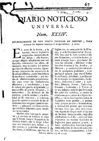 'Diario noticioso, curioso, erudito y comercial público y económico' - Número 34 - 1759 febrero 13