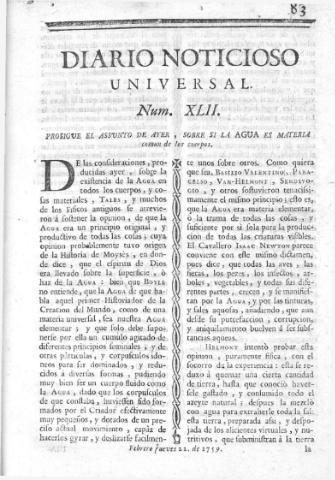 'Diario noticioso, curioso, erudito y comercial público y económico' - Número 42 - 1759 febrero 22