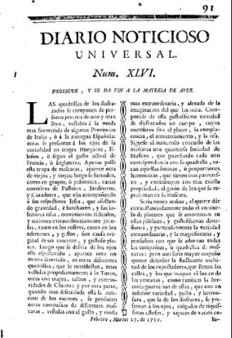 'Diario noticioso, curioso, erudito y comercial público y económico' - Número 46 - 1759 febrero 27