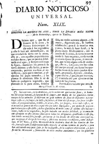 'Diario noticioso, curioso, erudito y comercial público y económico' - Número 49 - 1759 marzo 2