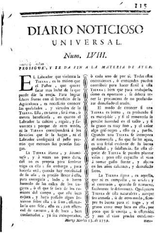 'Diario noticioso, curioso, erudito y comercial público y económico' - Número 58 - 1759 marzo 13