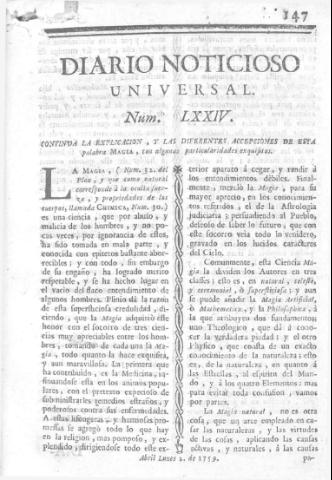 'Diario noticioso, curioso, erudito y comercial público y económico' - Número 74 - 1759 abril 2