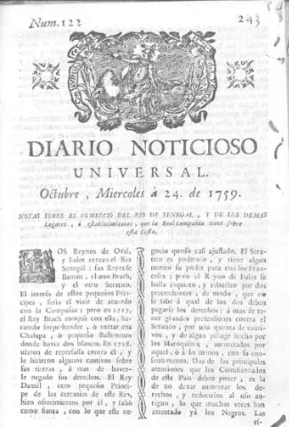 'Diario noticioso, curioso, erudito y comercial público y económico' - Número 120 - 1759 octubre 24