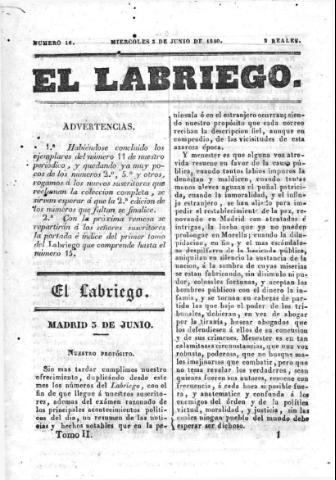 'El Labriego.' - Número 16 - 3 junio 1840