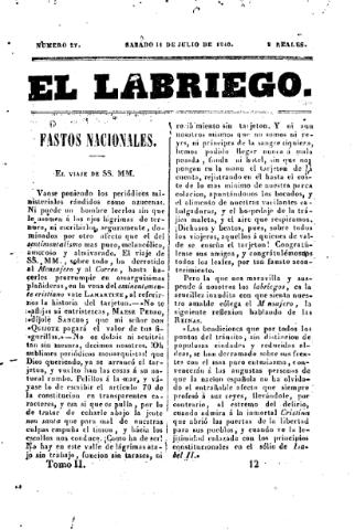 'El Labriego.' - Número 27 - 11 julio 1840