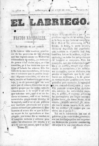 'El Labriego.' - Número 30 - 22 julio 1840