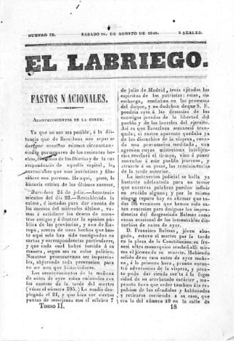 'El Labriego.' - Número 35 - 10 agosto 1840