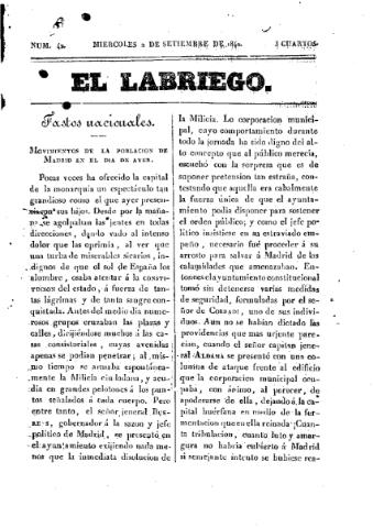 'El Labriego.' - Número 42 - 2 septiembre 1840
