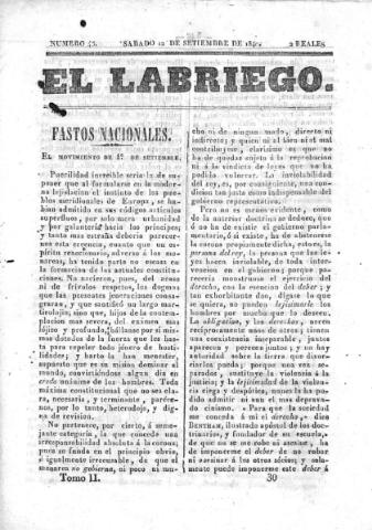 'El Labriego.' - Número 45 - 12 septiembre 1840