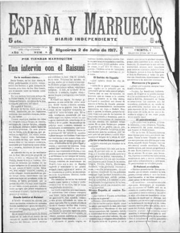 'España y Marruecos  : diario independiente' - Año 1 Número 2 - 1917 julio 2