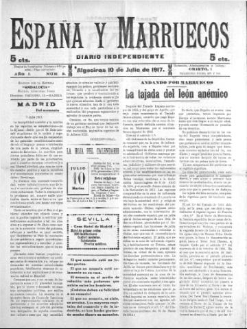 'España y Marruecos  : diario independiente' - Año 1 Número 9 - 1917 julio 10