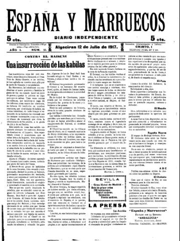 'España y Marruecos  : diario independiente' - Año 1 Número 11 - 1917 julio 12
