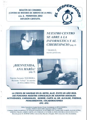 'El despertador  : Boletín del Centro de Día. Arroyo de la Miel' - Número 6 - 2002 marzo 1