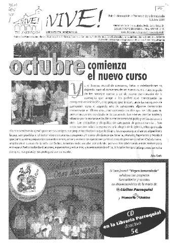 '¡Vive! tu parroquia :  boletín mensual de la Parroquia de la Inmaculada' - Número 4 - 2008 octubre 1