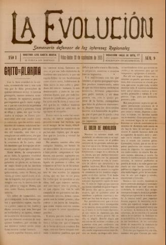 'La Evolución : semanario defensor de los intereses regionales' - Año 1 Número 9 - 1915 septiembre 12