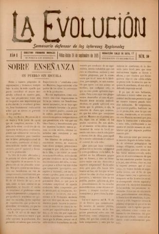 'La Evolución : semanario defensor de los intereses regionales' - Año 1 Número 10 - 1915 septiembre 19