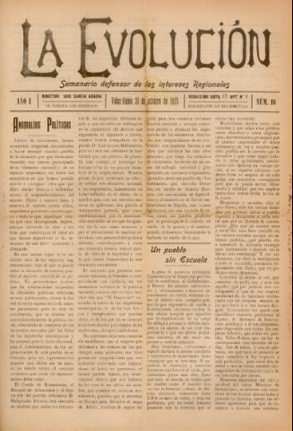 'La Evolución : semanario defensor de los intereses regionales' - Año 1 Número 16 - 1915 octubre 31