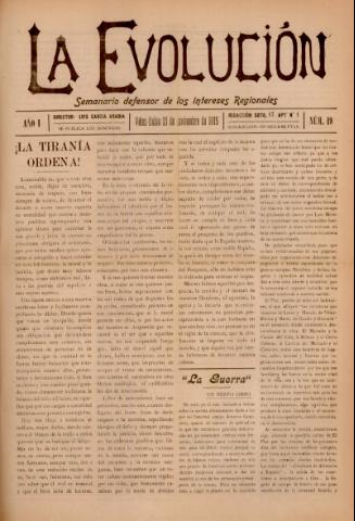 'La Evolución : semanario defensor de los intereses regionales' - Año 1 Número 19 - 1915 noviembre 21